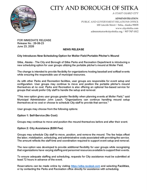 News Release City Introduces New Scheduling Option for Moller Field Portable Pitcher's Mound 062326_Page_1.png