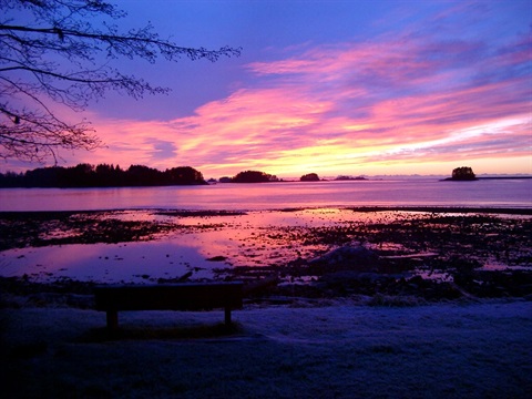 A winter sunset from the visitor center